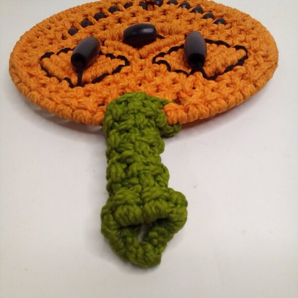 Vintage Macrame Jack O Lantern Pumpkin Handmade Halloween Wall Decor - Picture 9 of 13